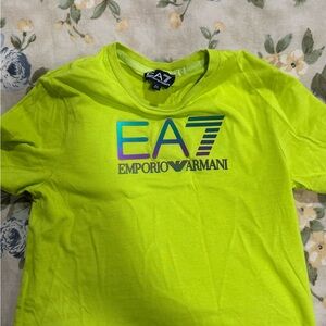 Emporio Armani Neon Lime EA7 Logo Tee